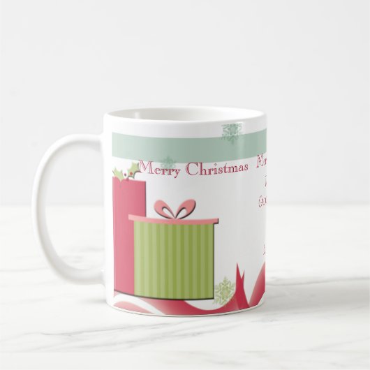 パーソナライズなクリスマスのギフトの祖父母の写真Mu コーヒーマグカップ (左)