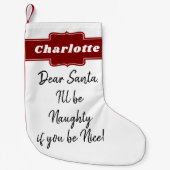 パーソナライズなクリスマスのサンタのおもしろいな手紙 スモールクリスマスストッキング (正面)