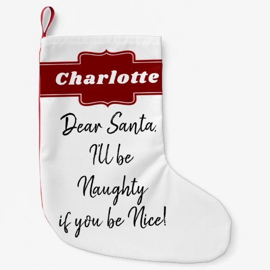 パーソナライズなクリスマスのサンタのおもしろいな手紙 スモールクリスマスストッキング (正面)