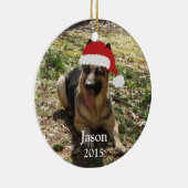 パーソナライズなクリスマスのジャーマン・シェパードのオーナメント セラミックオーナメント (右)