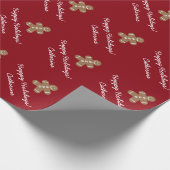 パーソナライズなクリスマスのジンジャーブレッドの包装紙 ラッピングペーパー (角)