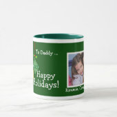 パーソナライズなクリスマスの休日の写真のマグ マグカップ (中央)