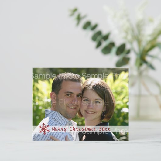 パーソナライズなクリスマスの写真カード シーズンポストカード (スタンド正面)