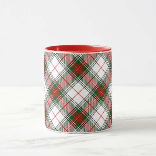 パーソナライズなクリスマスの格子縞の~ マグカップ (中央)