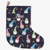 パーソナライズなクリスマスの格言パターンストッキング ラージクリスマスストッキング (正面)