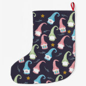 パーソナライズなクリスマスの格言パターンストッキング ラージクリスマスストッキング (裏面)