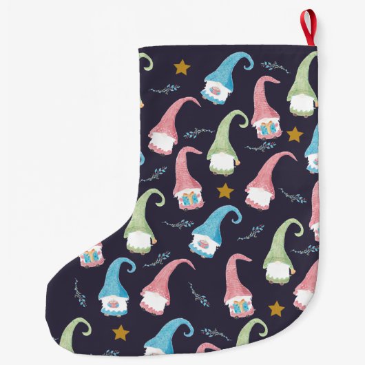 パーソナライズなクリスマスの格言パターンストッキング ラージクリスマスストッキング (裏面)