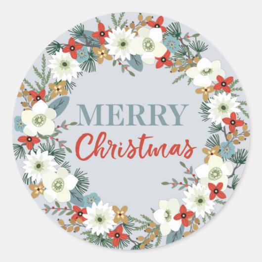 パーソナライズなクリスマスの点手の教養があるステッカー ラウンドシール (正面)