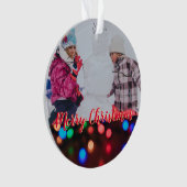 パーソナライズなクリスマスの照明の写真 オーナメント (正面)