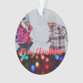 パーソナライズなクリスマスの照明の写真 オーナメント (正面)