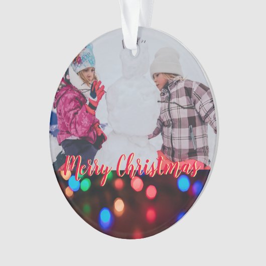 パーソナライズなクリスマスの照明の写真 オーナメント (正面)