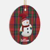 パーソナライズなクリスマスの雪だるまの陶磁器のオーナメント セラミックオーナメント (右)
