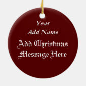 パーソナライズなクリスマスの雪だるま愛オーナメント セラミックオーナメント (裏面)