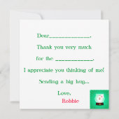 パーソナライズなクリスマスは子供の盛り土からの感謝していしています 招待状 (裏面)