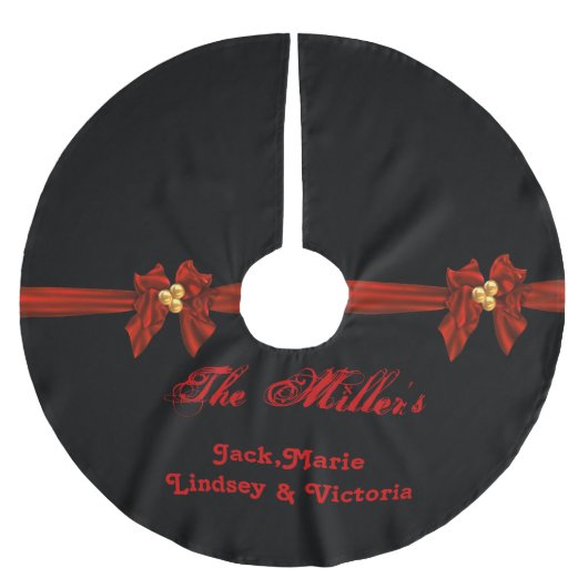 パーソナライズなクリスマスツリーのスカート ブラッシュドポリエステルツリースカート (正面)