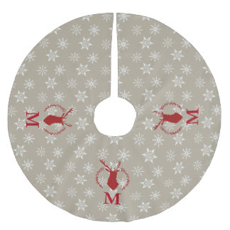 パーソナライズなクリスマスツリーのスカート ブラッシュドポリエステルツリースカート