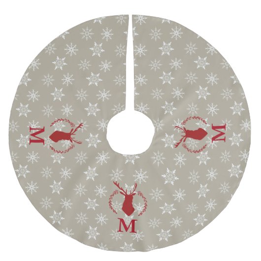 パーソナライズなクリスマスツリーのスカート ブラッシュドポリエステルツリースカート (正面)