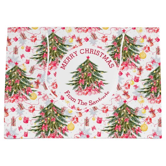 パーソナライズなクリスマスツリー ラージペーパーバッグ (正面)