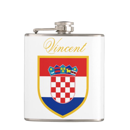 パーソナライズなクロアチアの旗 フラスク (正面)