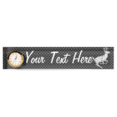 パーソナライズなクロム連続したシカカーボン繊維の一見 デスクネームプレート (正面)