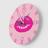 パーソナライズなクールで粋な唇- ラージ壁時計 (傾斜)