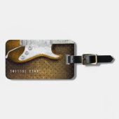 パーソナライズなクールな金属のグランジなエレキギター ラゲッジタグ (正面横)
