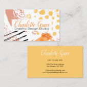 パーソナライズなグラフィック・デザインのブラシの打撃(オレンジ) 名刺 (正面/裏面)