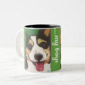 パーソナライズなコーギーのマグ ツートーンマグカップ (正面左)