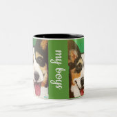 パーソナライズなコーギーのマグ ツートーンマグカップ (中央)