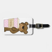 パーソナライズなコーヒーくまの荷物のラベル ラゲッジタグ (正面横)