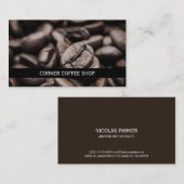 パーソナライズなコーヒー豆の喫茶店のモダン 名刺 (正面/裏面)