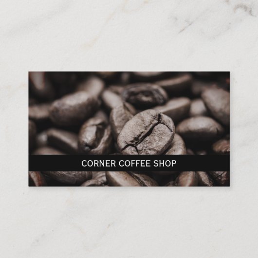 パーソナライズなコーヒー豆の喫茶店のモダン 名刺 (正面)