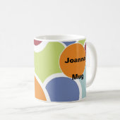 パーソナライズなコーヒー・マグのレトロの円は名前を加えます コーヒーマグカップ (正面右)