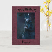 パーソナライズなゴシック様式バースデー・カード カード (黄色い花)