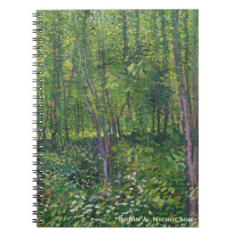 パーソナライズなゴッホの木および下草 ノートブック