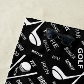 パーソナライズなゴルファーのスタイリッシュなゴルフロゴ ビーチタオル (インサイチュ)