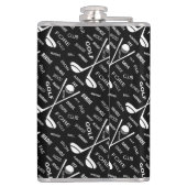 パーソナライズなゴルファーのスタイリッシュなゴルフロゴ フラスク (裏面)