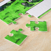 パーソナライズなゴルフカップルの漫画の風刺漫画 ジグソーパズル (側面)