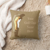 パーソナライズなゴルフクラブハウスの金ゴールドの装飾用クッション クッション (ブランケット)