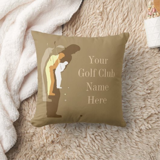 パーソナライズなゴルフクラブハウスの金ゴールドの装飾用クッション クッション (ブランケット)