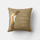 パーソナライズなゴルフクラブハウスの金ゴールドの装飾用クッション クッション (裏面)