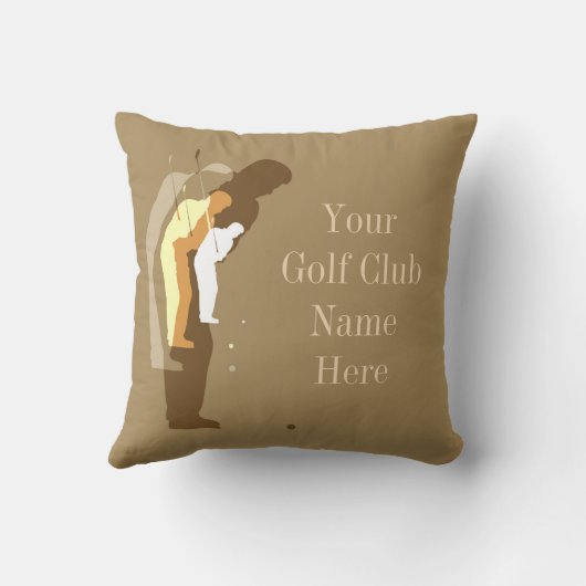 パーソナライズなゴルフクラブハウスの金ゴールドの装飾用クッション クッション (裏面)