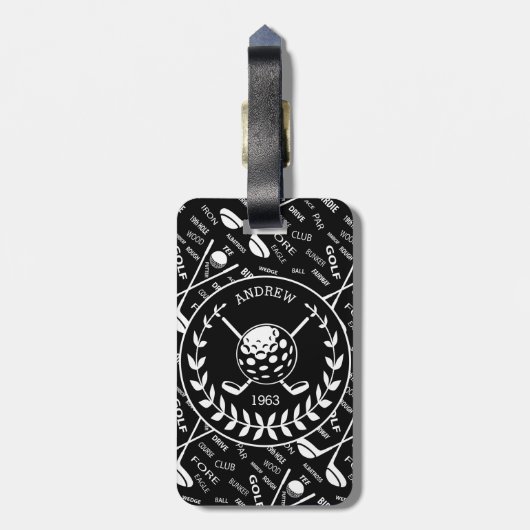 パーソナライズなゴルフバッグのゴルファーのギフト ラゲッジタグ (裏面縦)