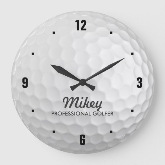パーソナライズなゴルフ時計 ラージ壁時計 (正面)