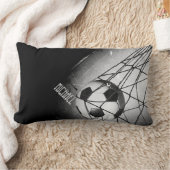 パーソナライズなゴールのクールなヴィンテージのグランジなフットボール ランバークッション (ブランケット)