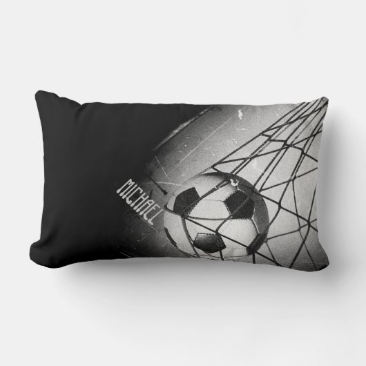 パーソナライズなゴールのクールなヴィンテージのグランジなフットボール ランバークッション (正面)