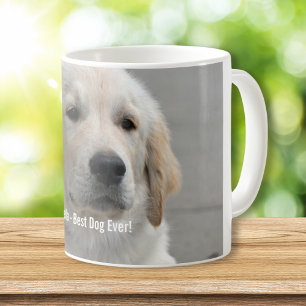 パーソナライズなゴールデン・リトリーバー犬の写真および名前 コーヒーマグカップ