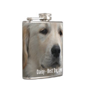 パーソナライズなゴールデン・リトリーバー犬の写真および名前 フラスク (右)