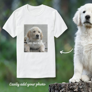 パーソナライズなゴールデン・リトリーバー犬の写真および名前 Tシャツ