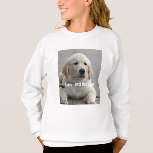 パーソナライズなゴールデン・リトリーバー犬の写真および名前 Tシャツ (正面)